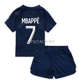 Koszulka Paris Saint-Germain Mbappé 7 Dziecięcy Domowe Koszulki Piłkarskie 2022-2023 Krótki Rękaw